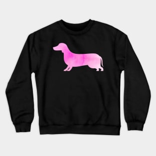 Dachshund Dog Pink watercolor Silhouette Crewneck Sweatshirt